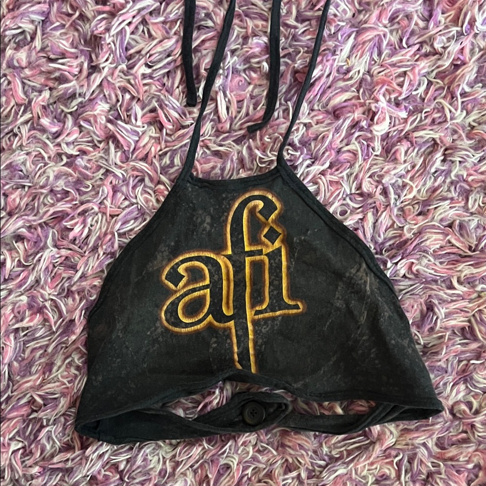 Vintage custom AFI band halter top alt girl